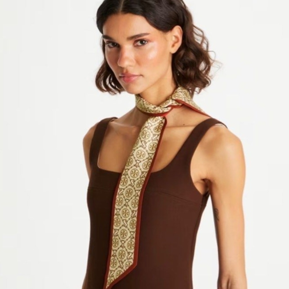 Tory Burch Gold and Red Scarf